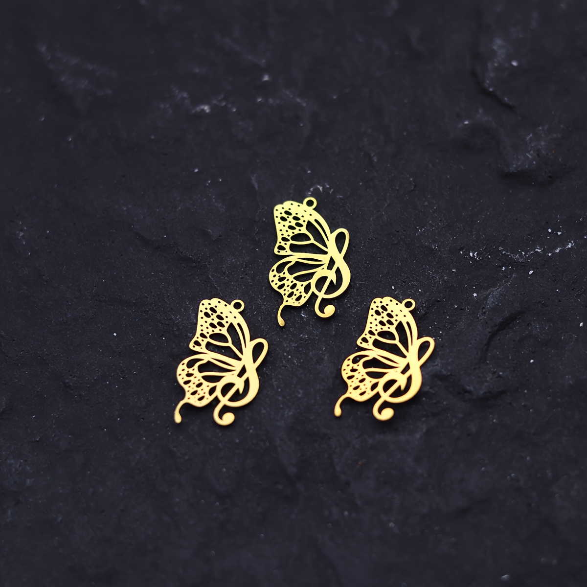 TEMU Set Of 3 Musical Notes, Wings, And Charms For Jewelry Making, Including Stainless Steel Pendants Suitable For Trendy Earrings, Necklaces, And In