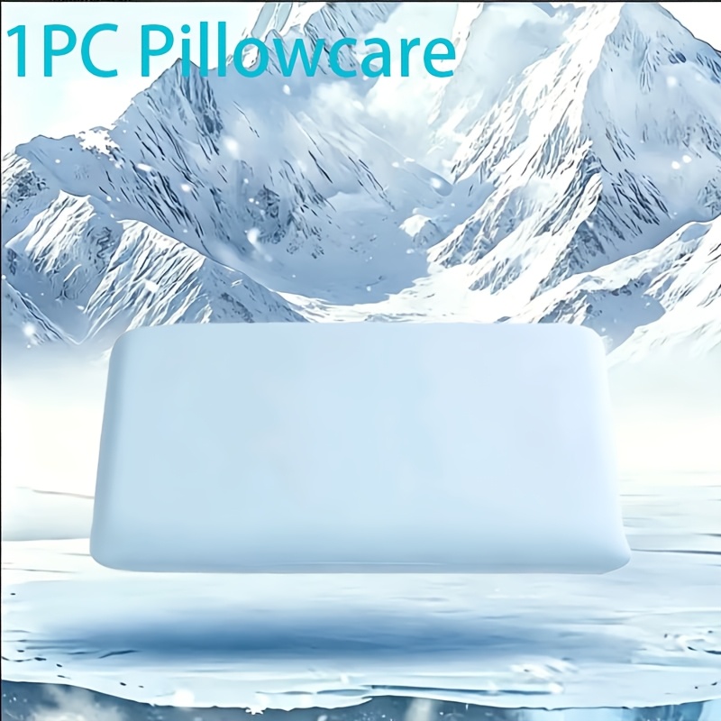 TEMU 1pc Cooling Ice Pillowcase Suitable For Hot Sleepers And Night Sweaters - Breathable Bedding, Lightweight Suitable For Hot , Machine Washable