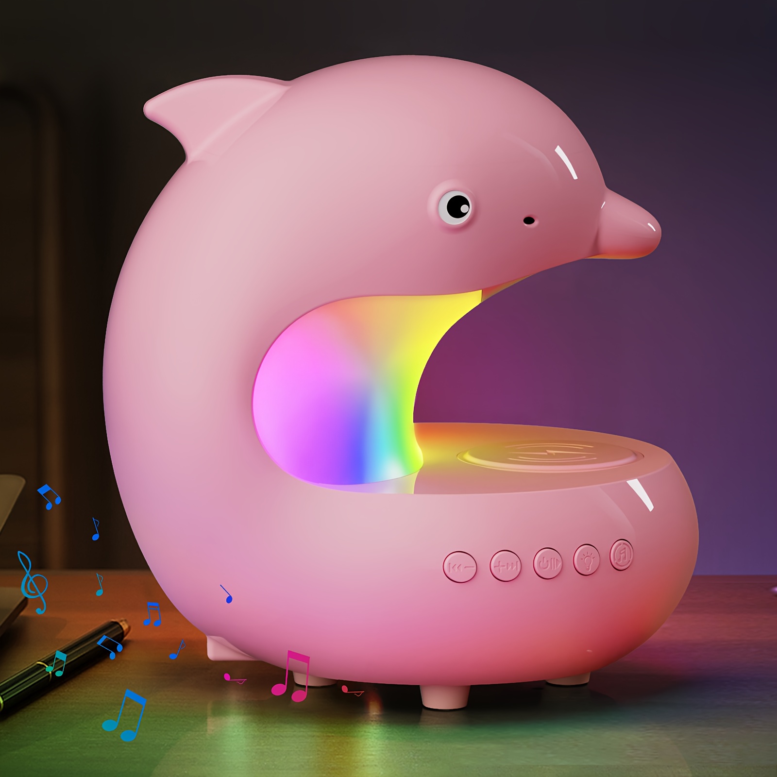 smart rgb light with wireless speaker fast wireless charger adjustable brightness dolphin desk lamp usb type c wireless bedroom night light valentines day gift camping wedding decor halloween christmas decor Product details 6