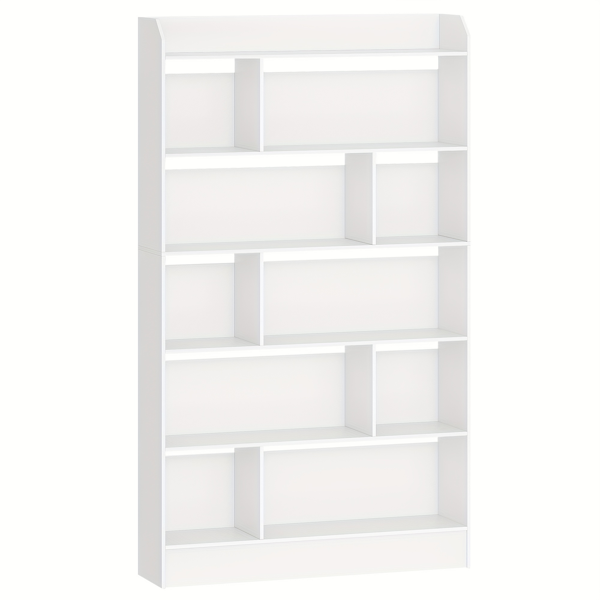 Image of A White Bookshelf With 6 Sections, Suitable For Storage Room, Office, Or Bedroom, Measuring 24 X 100 X 170 Cm