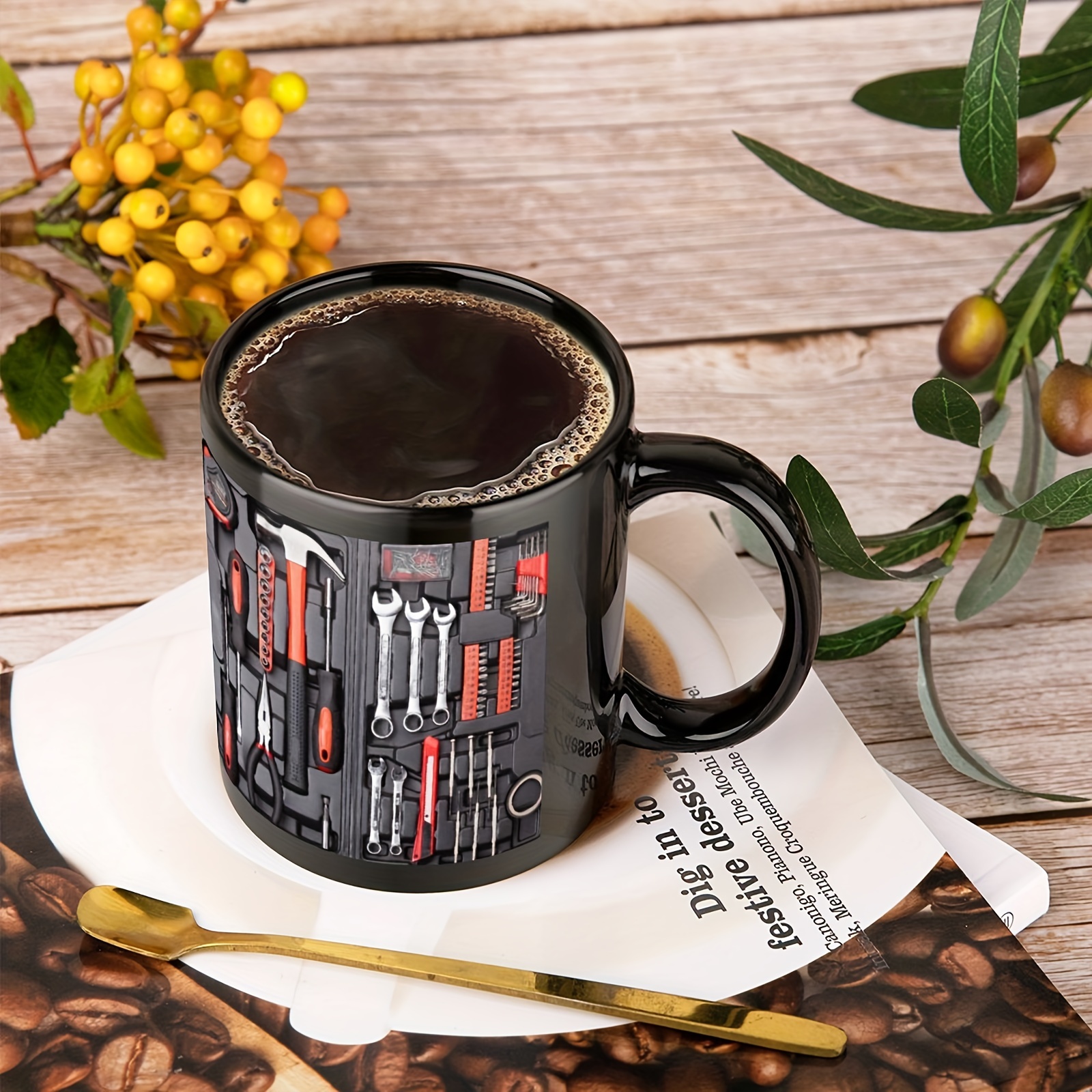 1pc 11oz 330ml creative toolbox ceramic mug portable coffee cup suitable for outdoor camping picnic travel fathers day gift for dad details 3