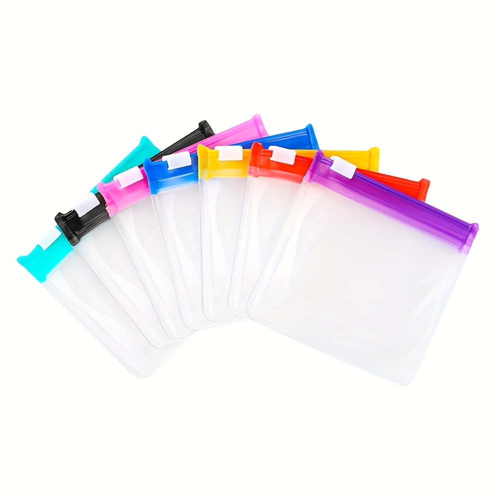 7pcs Multicolor Resealable Transparent Bags For Jewelry Storage, Waterproof And Self-sealing