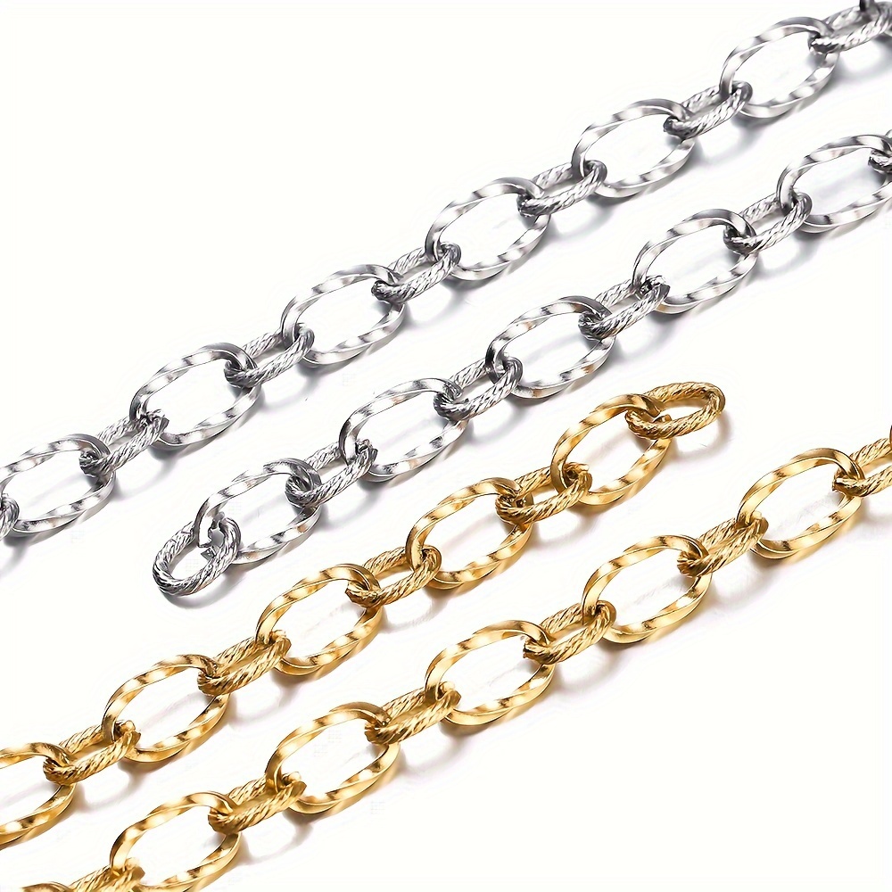 

1meter/pack Stainless Steel Square Shape Rotate Charm Necklace Chains For Diy Jewelry Making Chain Bracelet Findings Accessories