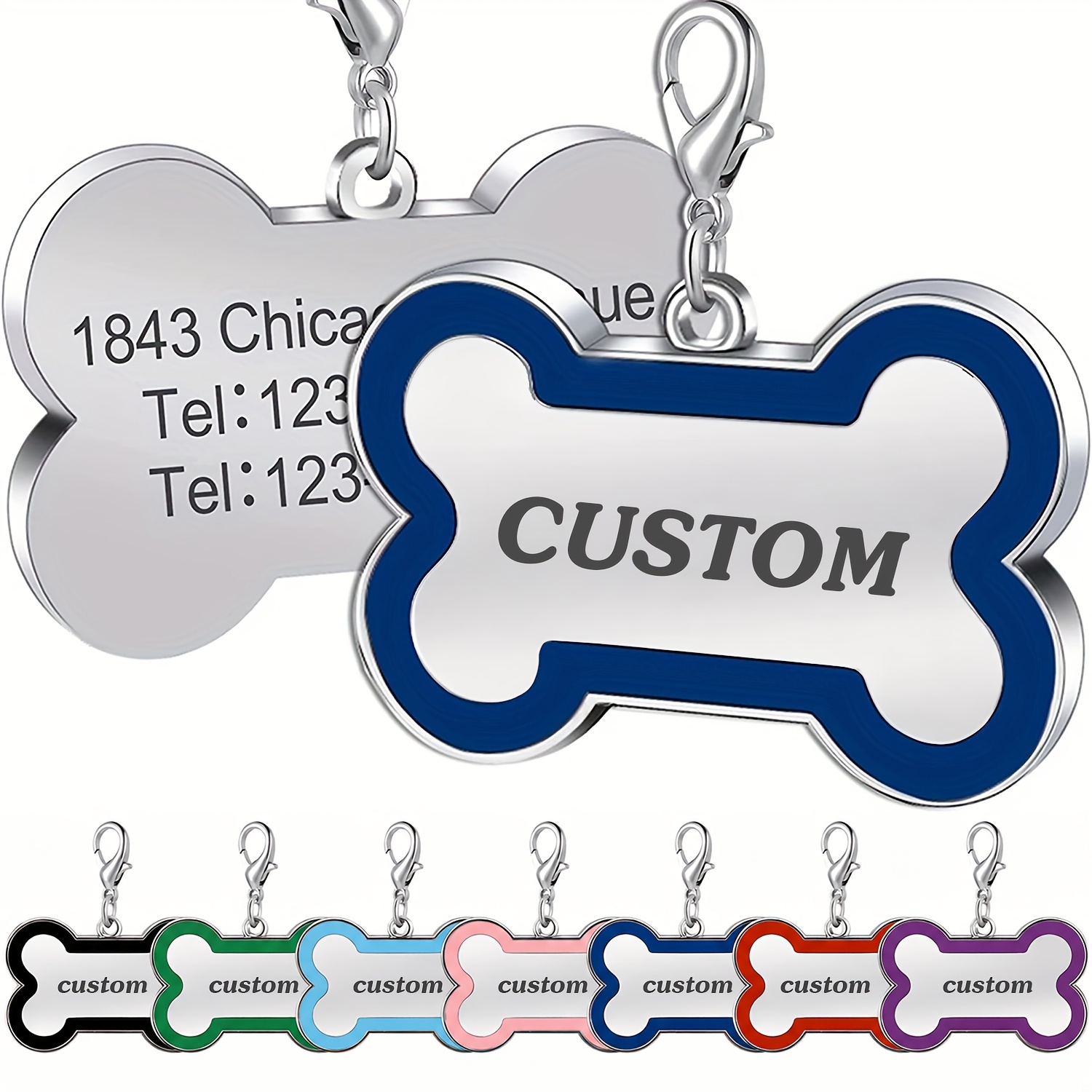 TEMU 1pc Custom Dog Tag, Dog Tags Personalized For Pets, Custom Dog Tags, Dog Id Tags, Thanksgiving Gifts, Christmas Gifts