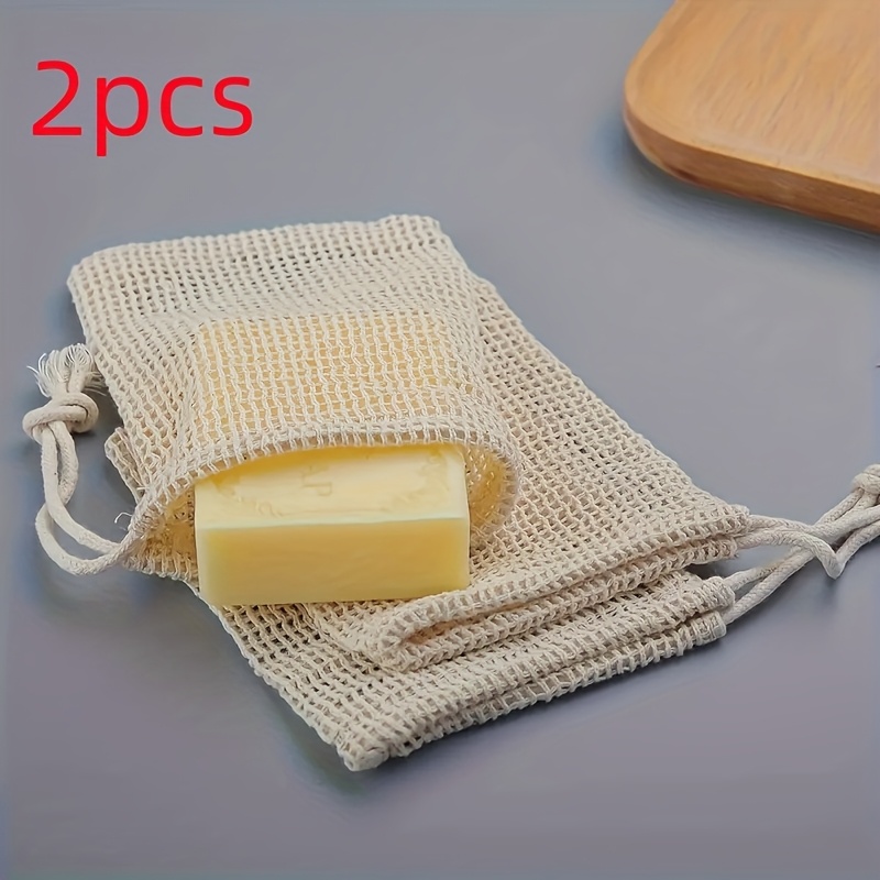 Set of 2, Premium Soap Box Collection Featuring Natural Mesh Foam Bags, Perfect for Facial Use And Showers. Gentle And Reusable, It Makes a Great Option for Home Spa Treatments And Travel Gifts for Those with Sensitive Skin