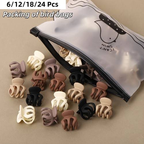 6 12 18 24pcs mini pumpkin hair clips in milk coffee matte color colors suitable hair accessory for women ideal for holding a small amount of bangs and loose hair used to hairstyles a gift for your cute family