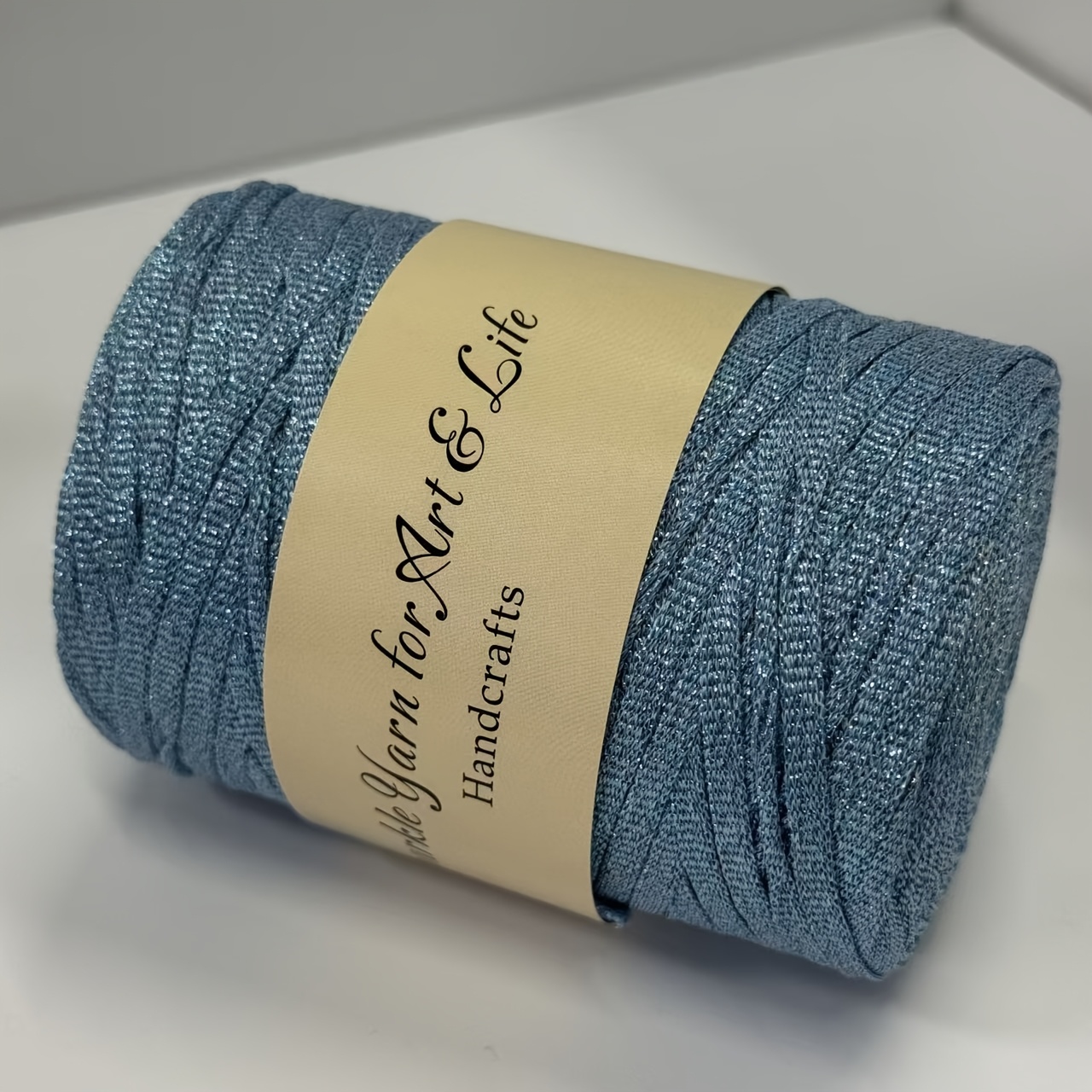TEMU Cordón de cinta azul cristal de calidad, 200 m, 5 mm de ancho, hilo de cinta de tejido abierto , hilo de material para bricolaje, hilo azul ,