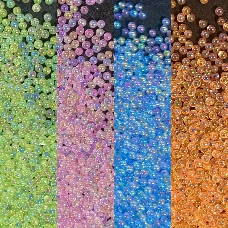 

3000pcs 3mm Unperforated Glass Beads, Multi-color Rainbow Transparent For Jewelry Making, Sanding Pens, Resin Fillers, Handmade Decorative Accessories, Resin Liquid Mold Filling For Decoration