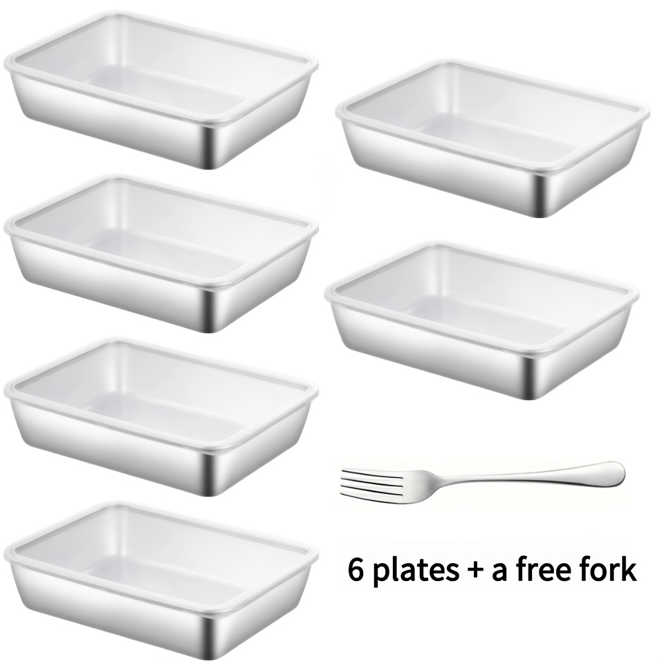 TEMU 7pcs Stainless Steel Food Storage Containers Leak-proof Reusable, Fruits Meats Veggies Easy Clean Stackable Kitchen Organizers Fridge Freezer