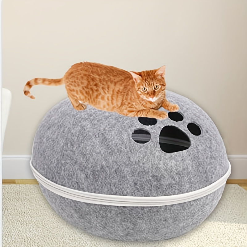 Creative Egg shaped Felt Cat Bed Geometric 3 Temu United