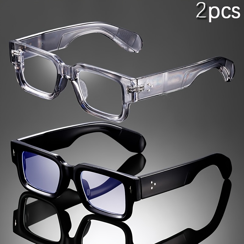 Of Retro Small Frame Square Fashion Men's And Women's Glasses, Computer Glasses, Plain Glasses, Suitable For Decoration, Birthday Gifts And Photography Props