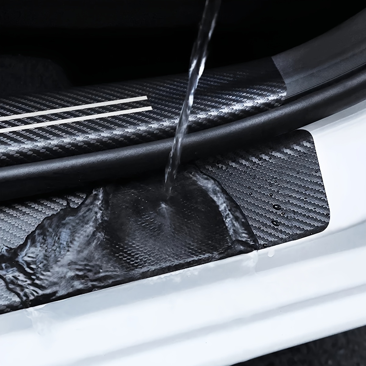 1-pack / 4-Packs Car Door Sill Protectors, Waterproof PVC Leather Door Welcome Mats, Anti-Scratch & Anti-Collision Strips for All Vehicle Models