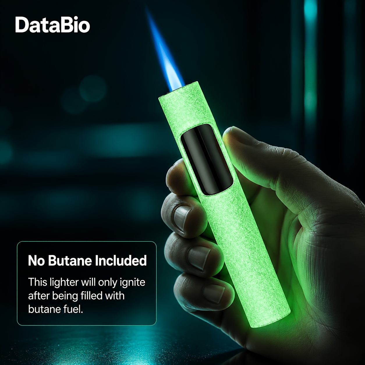 TEMU (no Butane) Creative Blue Flame Lighter, Stylish Windproof Butane Gas Lighter, Adjustable Flame Size, Suitable For Outdoor Barbecues, Camping,