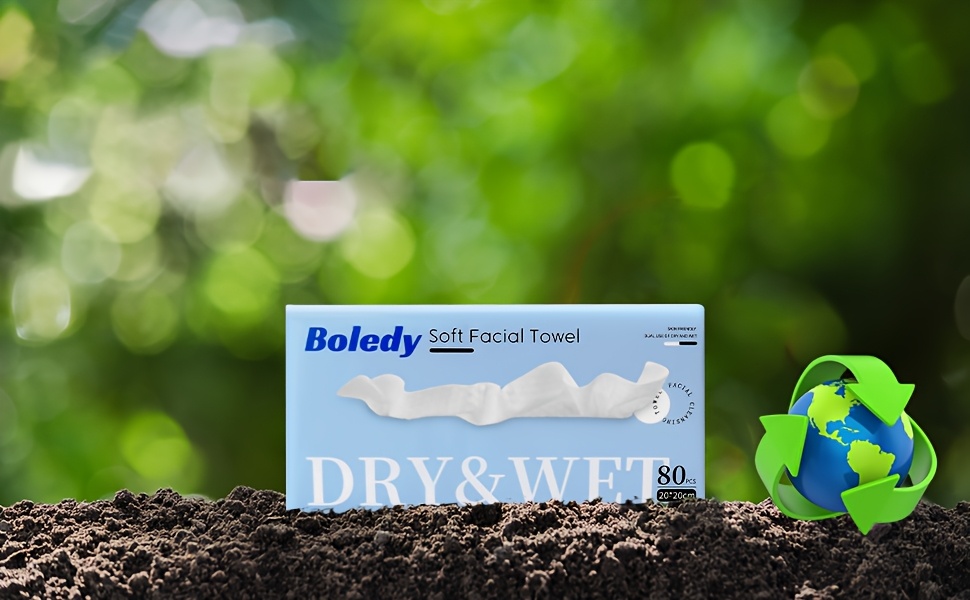 480 Count Boledy Soft Facial Towel, Large Thick Cotton Facial Tissue, Lint Free Face Cleansing Wipes, Ultra Absorbent Disposable Face Towel, Makeup Removing Wipes for Sensitive Light Beige, Dry Wipe ( 6 packs)