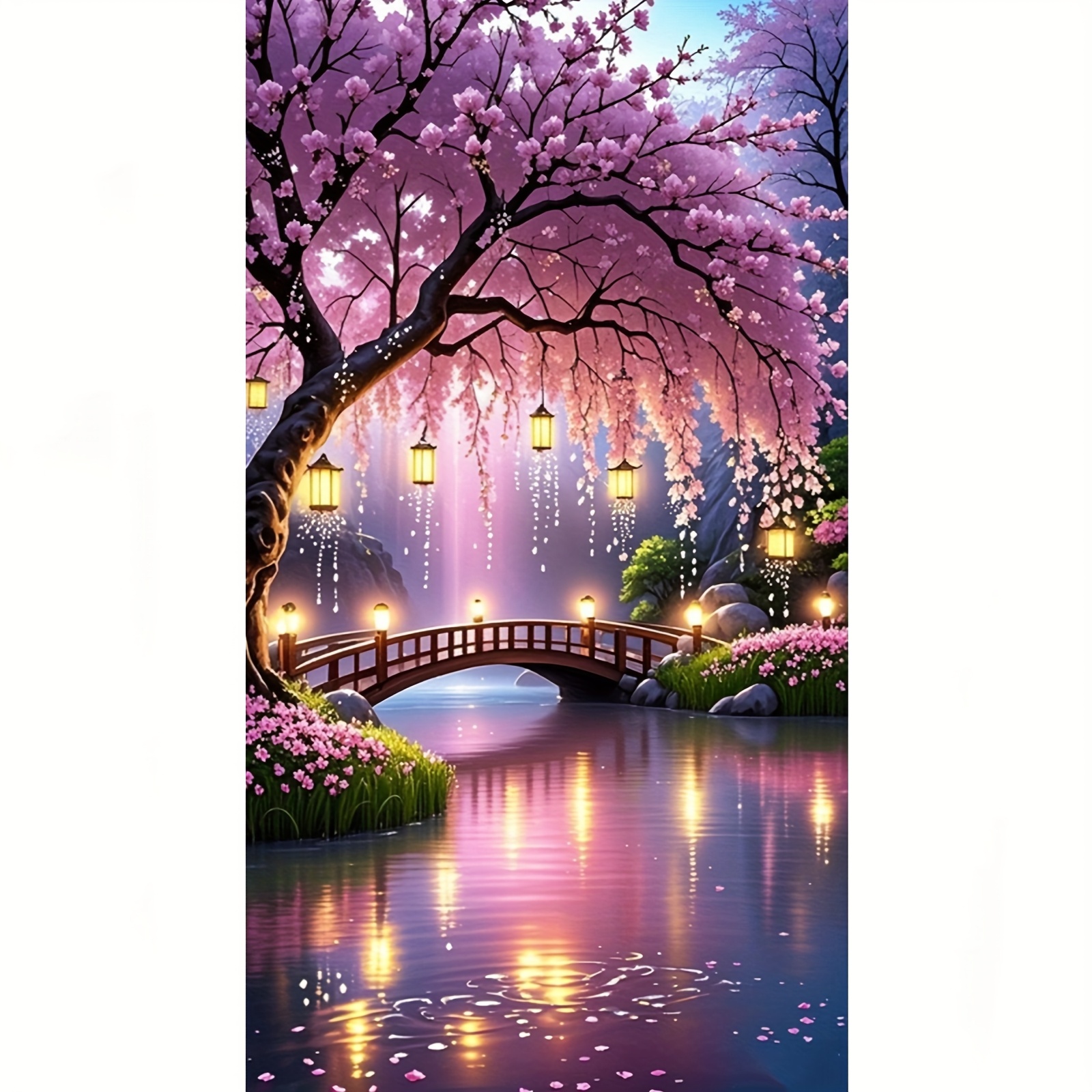 TEMU Kit de Broderie Point de Croix - Thème Paysage Onirique, DIY Premium, Facile à Suivre, Artisanat 11CT pour Décoration Murale Maison, Création et