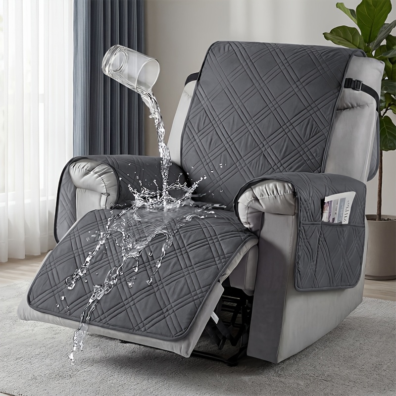 1pc high quality recliner cover sofa cover quilted sofa recliner cover with pockets and elastic straps pet scratch resistant sofa pad housse de fauteuil inclinable washable furniture protective cover   mothers   decor