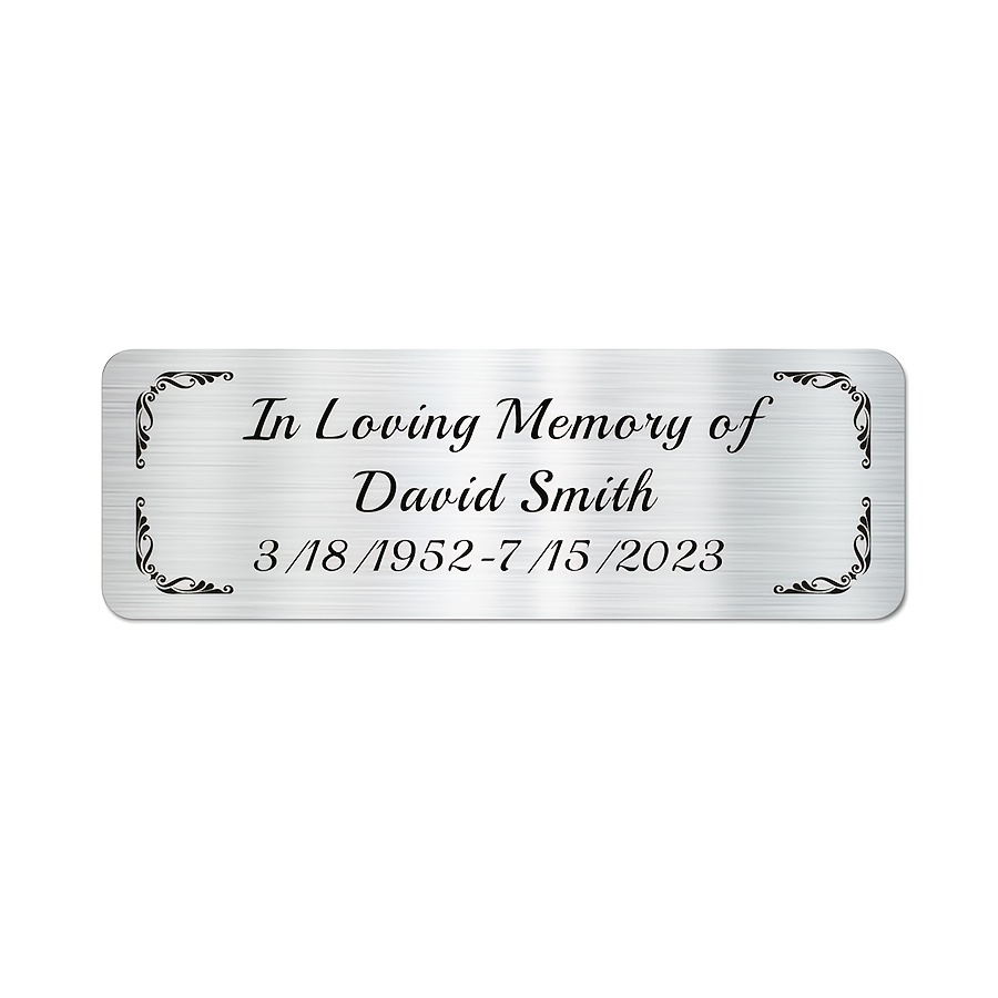 TEMU [customized Product] Engraved Name Plates, 1" X 3" Personalized Stainless Steel Name Plate, Trophy Plates Engraved, Custom Name Plate For Urn,