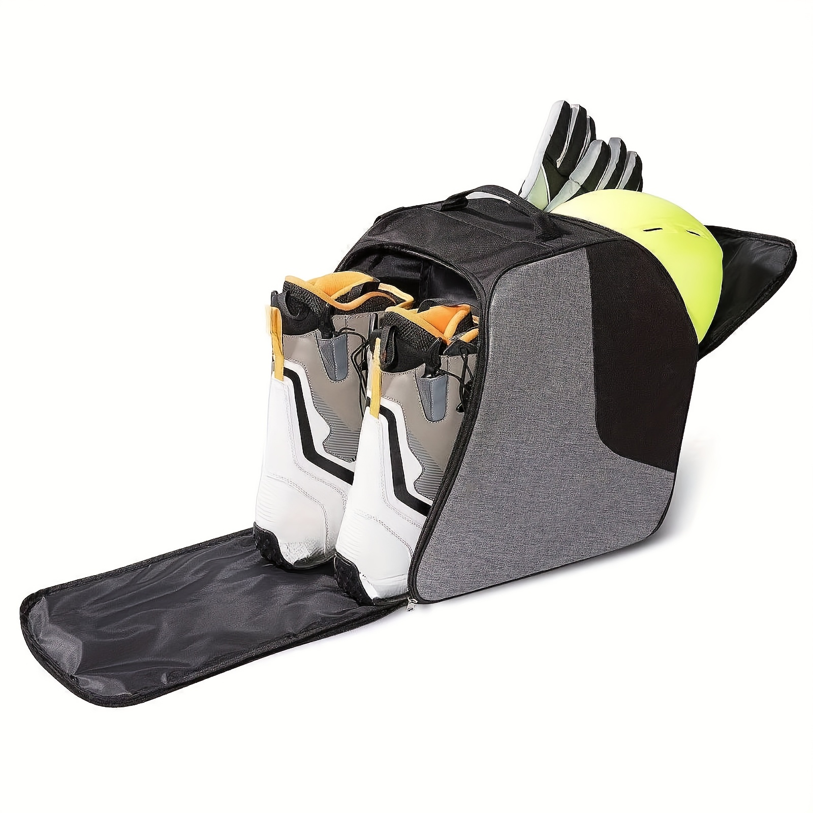 

1pc Polyester Ski Boot Bag With Shoulder Strap - Waterproof, Zippered Snowboard & Goggles Storage Carrier, Black