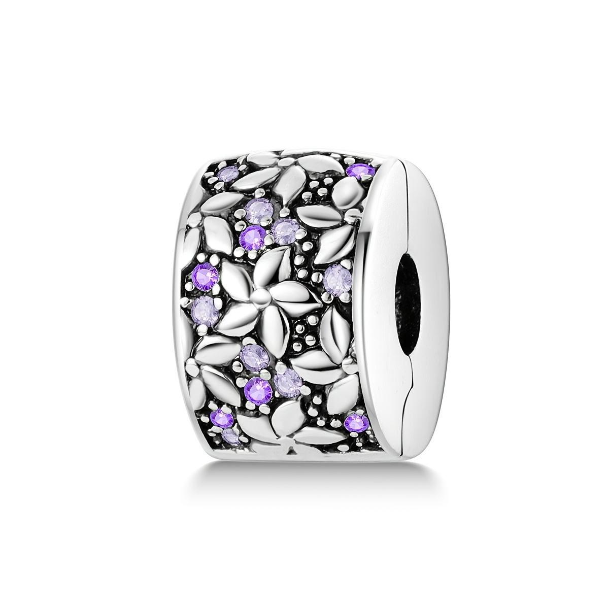 TEMU 1 pièce Perles de couleur argentée au design original pour femme, pince à fleur compatible avec bracelet et collier originaux pour fabrication