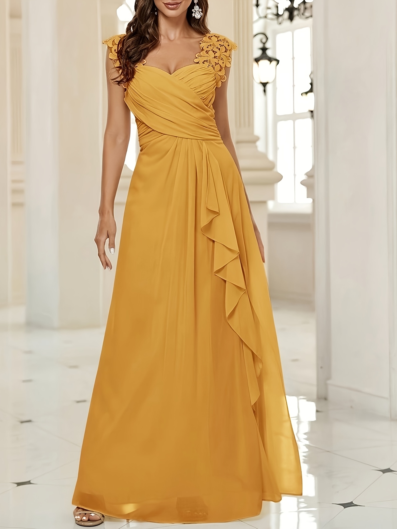 yy0421011 vestido largo sin encaje - Temu, image size:800x1067