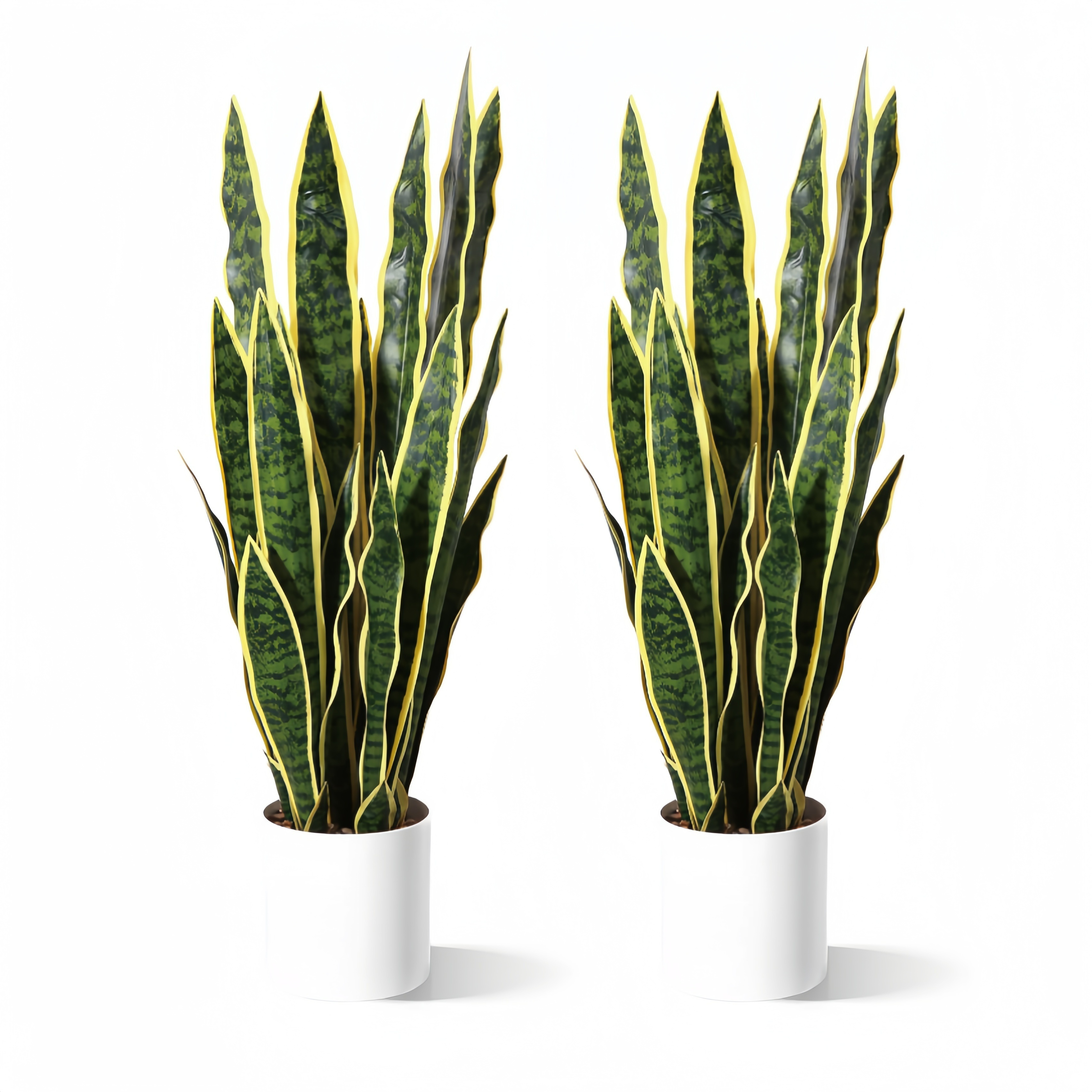 

4pcs Set Of Lifelike Artificial Snake Plants - Uv Resistant, In White Pots For Home, Office, & Porch Decor | Ideal For Weddings, Engagements, Halloween, Christmas & Thanksgiving