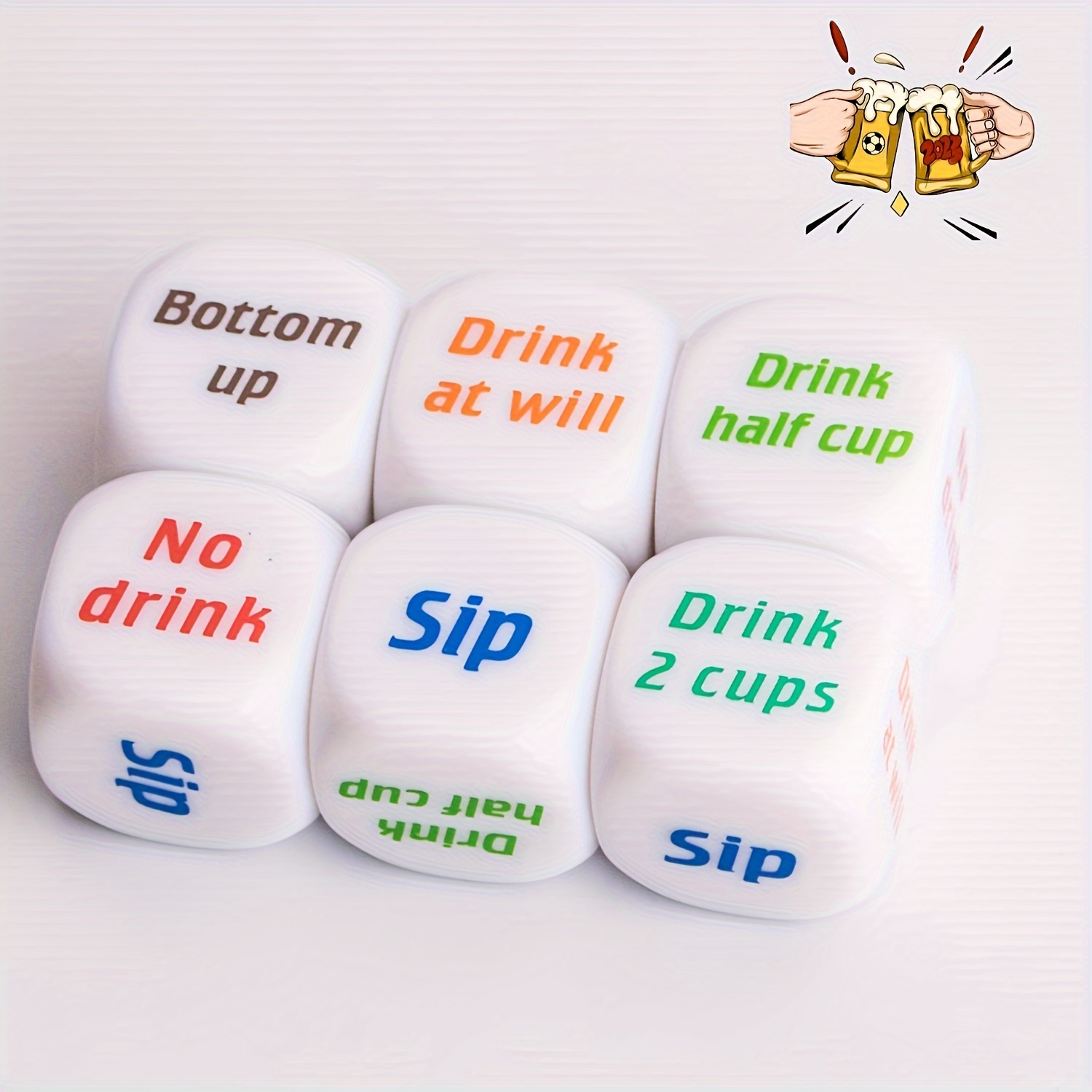 1pc, 3pcs, 6pcs Drinking Dice Set for Party Games