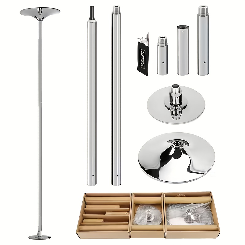 Image of Portable Adjustable Height Pole - -use Rotating & Static Pole Suitable For Home/club Use, Detachable Training With Options ( & Colors), Height-adjustable For /professional Dance Practice