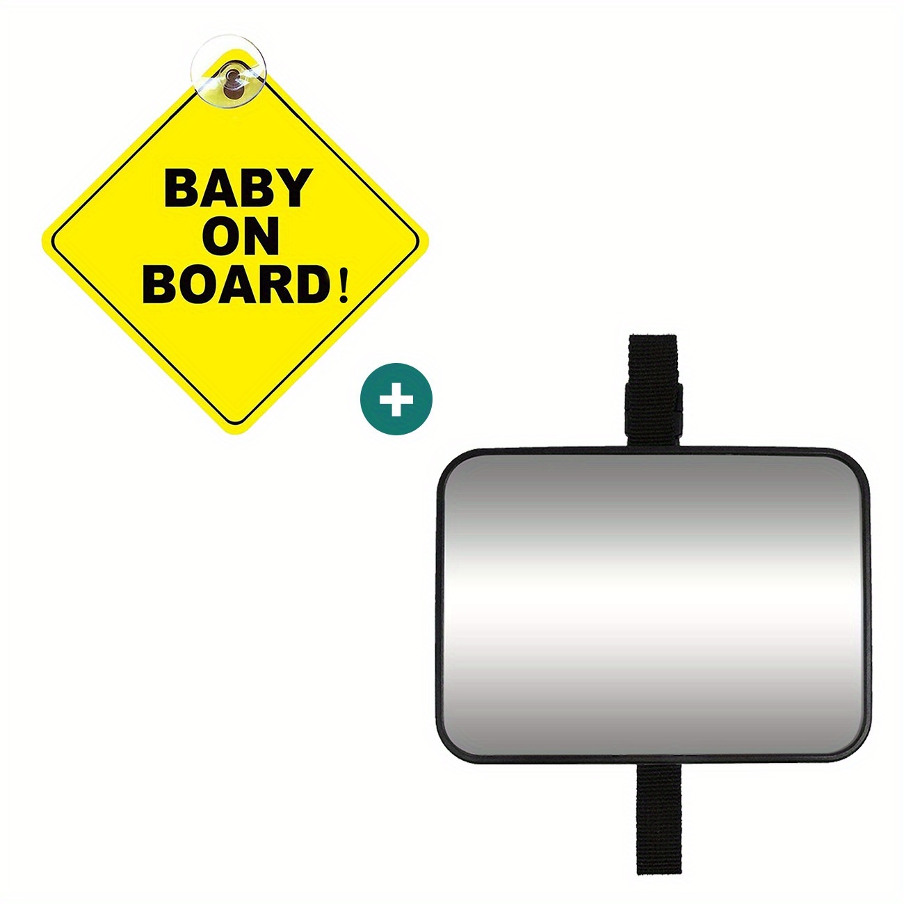 Image of Baby Car Mirror For Rear Facing Infant With Wide View, Shatterproof, Adjustable, Crash Tested Car Rearview Mirror Baby With Baby On Board