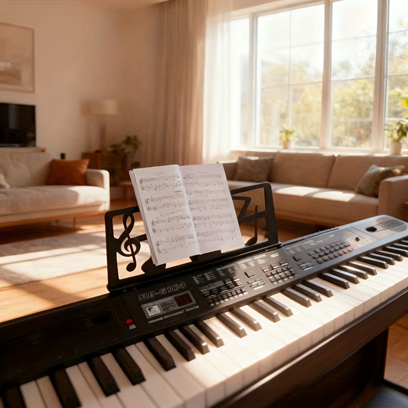 Popular Choice: 61-Key Multifunctional Electronic Piano, with 6 Preset Demo Songs, 16 Tones, 10 Rhythms, 8 Percussion Instruments, 2 Learning Functions, Sound Effect Control, Recording, Programming, Chords, Insert, Volume, Tempo, Digital Display