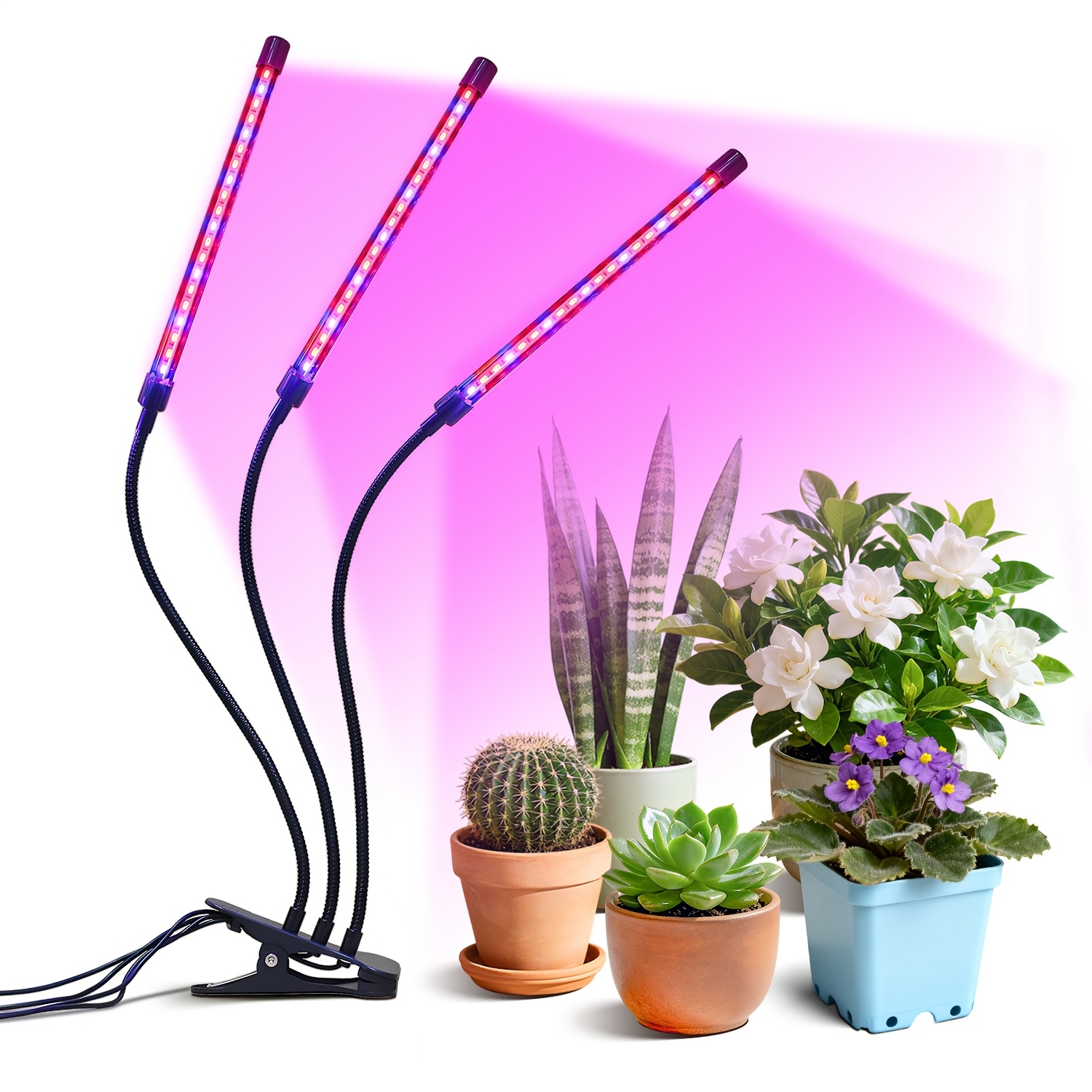 TEMU Indoor Plant Growth Lamp, Plant Growth Supplementary Lighting Strip With Blue And Lights, Adjustable Light , 3/9/12 Hours Of Timed Operation,