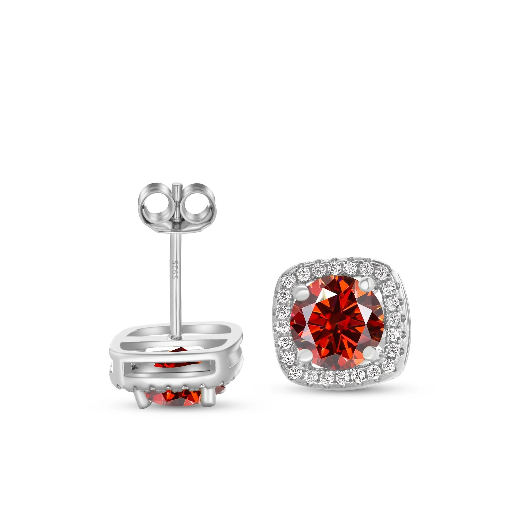 

Gems Lady 925 Sterling Silver 1 Carat Moissanite Stud Earrings - Elegant And Simple Style For Daily And Special Occasions, Christmas Holiday-themed Jewelry, With Gift Box.