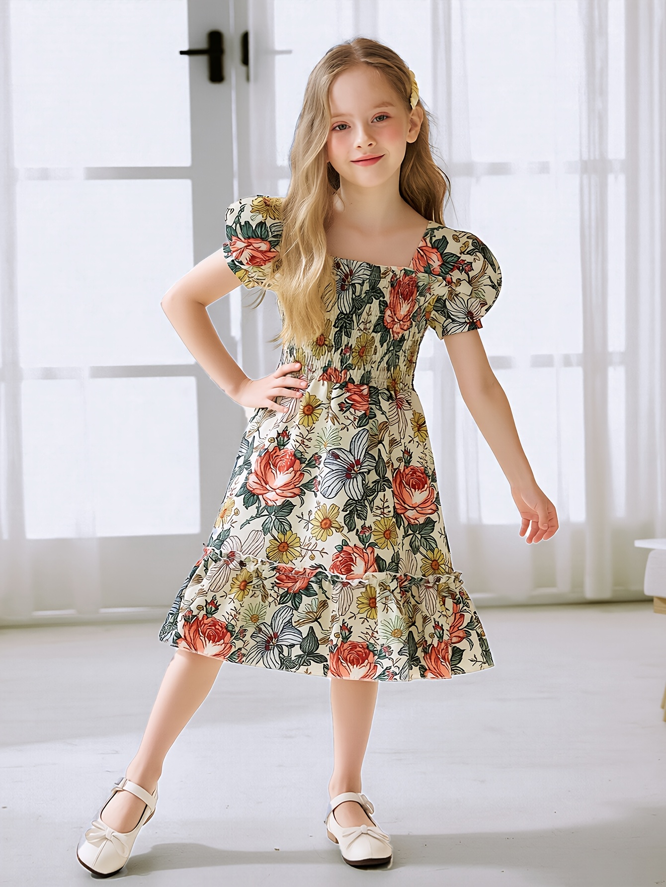 cotton wrap dress plus size Callie Green Floral Long Sleeve - Fair Trade Dresses Navy Floral Printed Cotton collection-Rivington Size:Large 16.5 Neck / 34-35 Sleeve This plus size navy