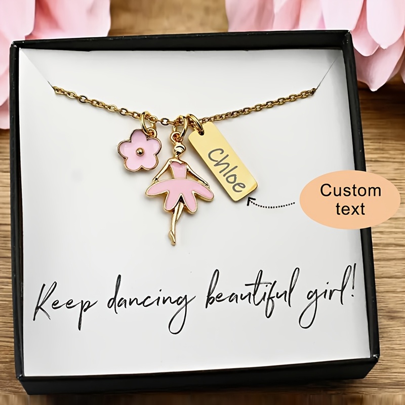 TEMU Custom Dancing Necklace, Engravable With Name, A Gift For Dancers Teachers