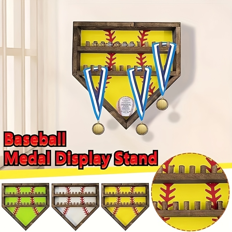 

Wooden Ring Display Stand Hanging Display Decorative Baseball Medals Gifts Wall Display Boxes, Baskets, Bins & Containers For