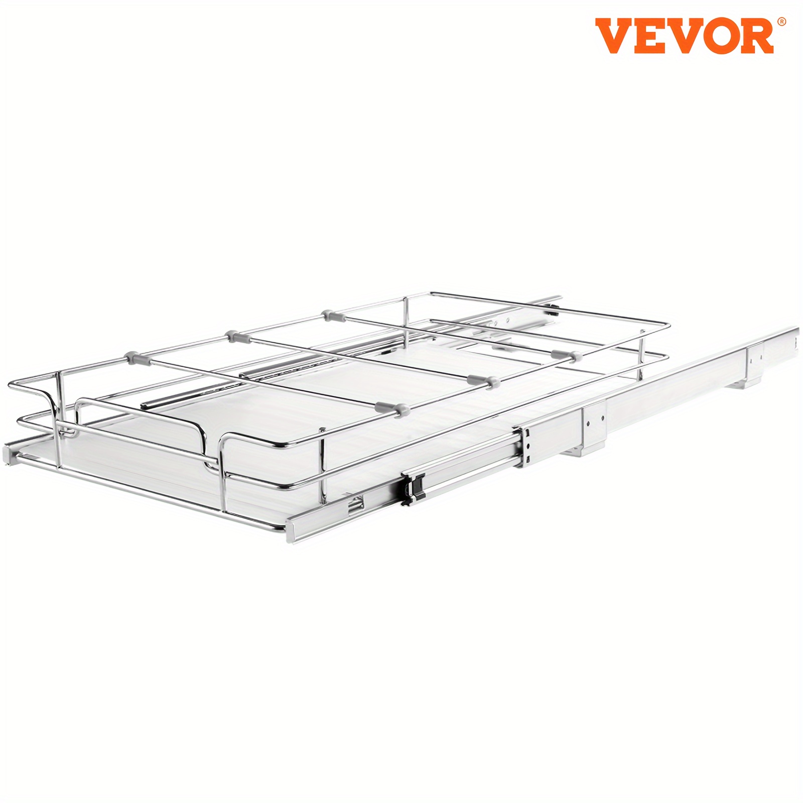 

Vevor 11"w X 21"d Pull Out Cabinet Organizer, Heavy Duty Slide Out Pantry Shelves, Chrome-plated Steel Roll Out Drawers, Sliding Drawer Storage For Home, Inside Kitchen Cabinet, Bathroom, Under Sink