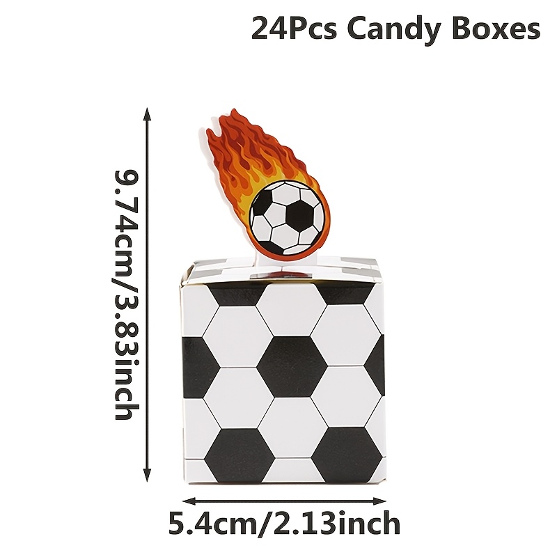 Gift For Her/him Set Of 24 Football-themed Candy Boxes, Perfect For Sports-themed Parties. Ideal For Birthday Celebrations And Baby Showers, 3d Boxes Serve As Packaging For Treats And Party Favors