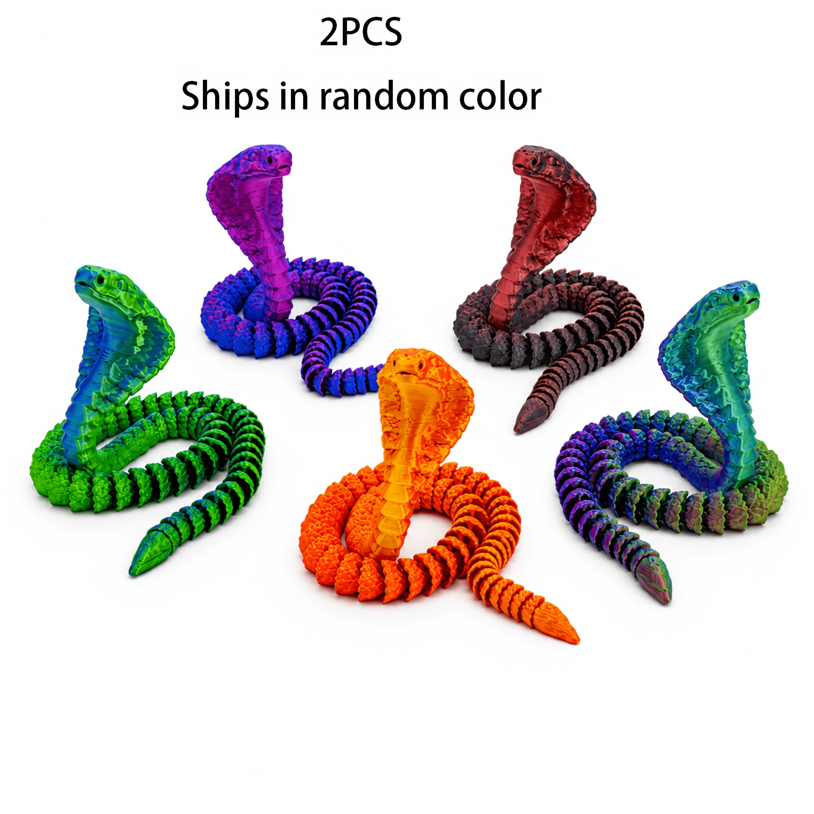 Image of 2pcs 3d Printed Articulated Toy, Fully With Movable Joints, Rainbow Gradient Model, Sensory Toy, Suitable For Halloween Desktop Decoration Novelty Gift, Color Random