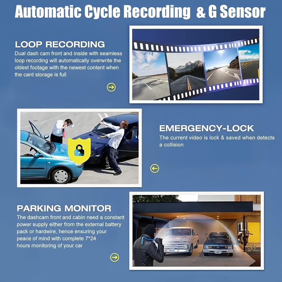 hd 3 video recording of the new event data recorder 1080p hd night vision car in front of the car in the car at the same time reverse video images details 6