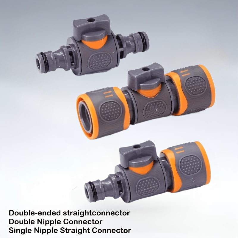 Quick Connect Hose Adapter Set Of 3! With A Shut-off Valve Universal Connector, Compatible With Hose Sizes (1/4-3/4 Inches), Suitable For Garden And Car Wash Water Gun Additions