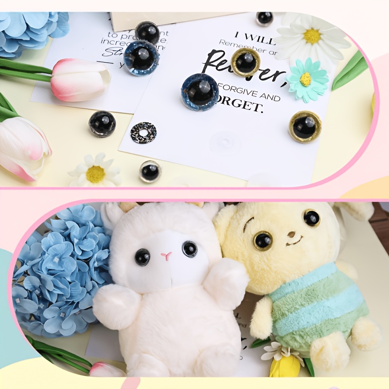 80 vnt. Spalvingi Saugūs Akių Rinkinys – Patvarios Plastikinės Akutėlės Rankdarbiams, Amigurumi Gyvūnėliukų Gaminimui ir DIY Projektams