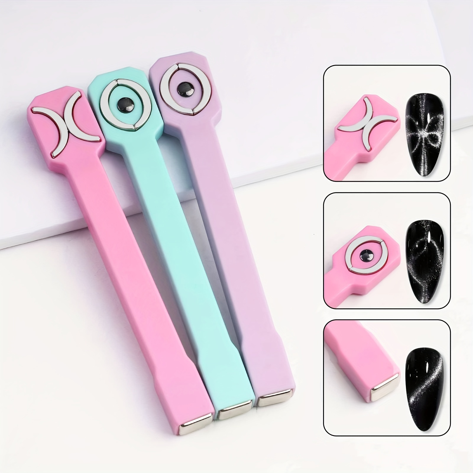 

Misscheering 3-in-1 Magnetic Nail Rod For Cat Uv Gel , Strong Nail Magnet Tools For Manicure Design, No Scent