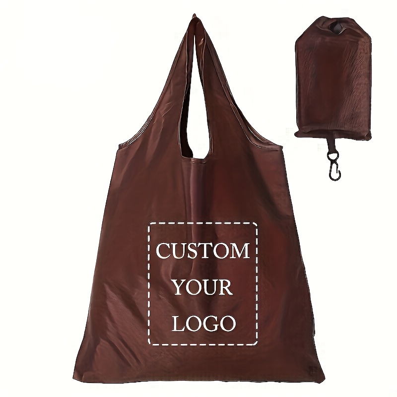 TEMU Bolso de plegable y colorido con logo personalizado, material de tela a cuadros, ideal para compras