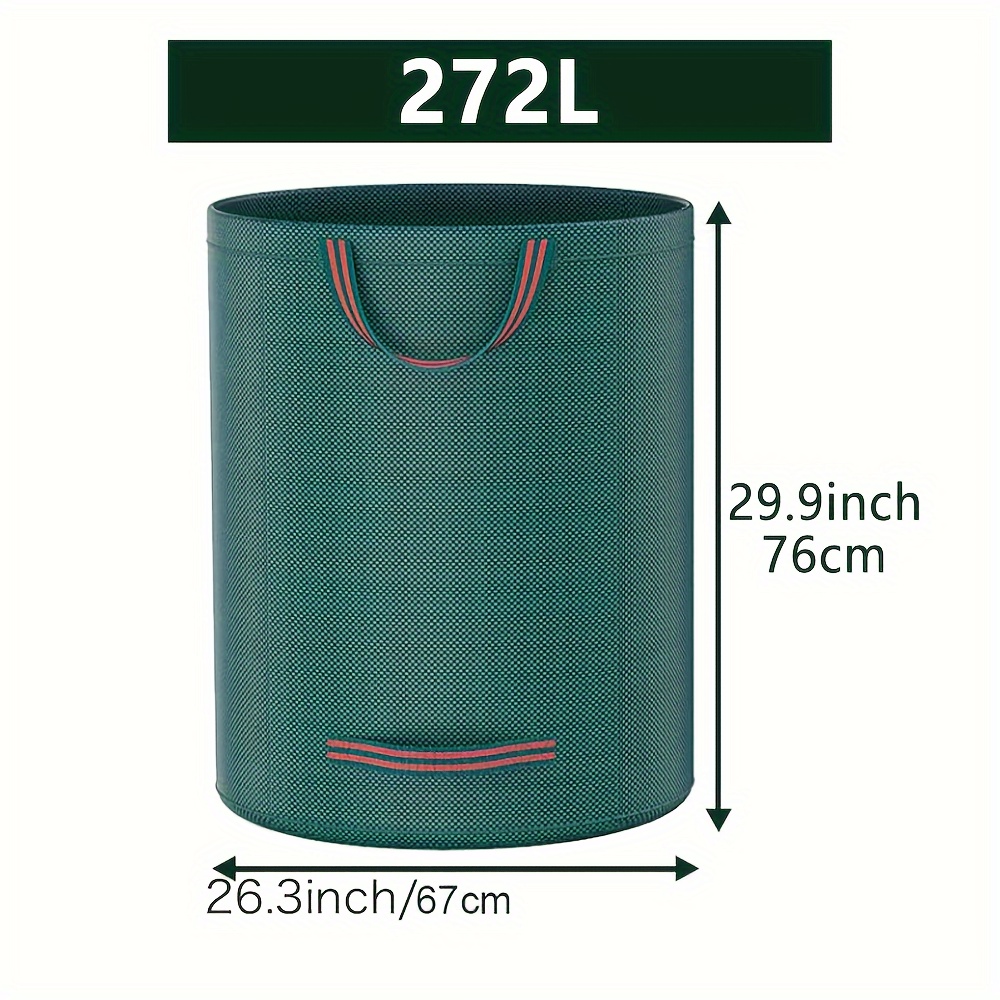 Image of Extra-large Heavy-duty Garden Trash Bags With Handles - Reusable, Waterproof Yard Waste Bags For Leaves & Grass - In /272l/120l Sizes