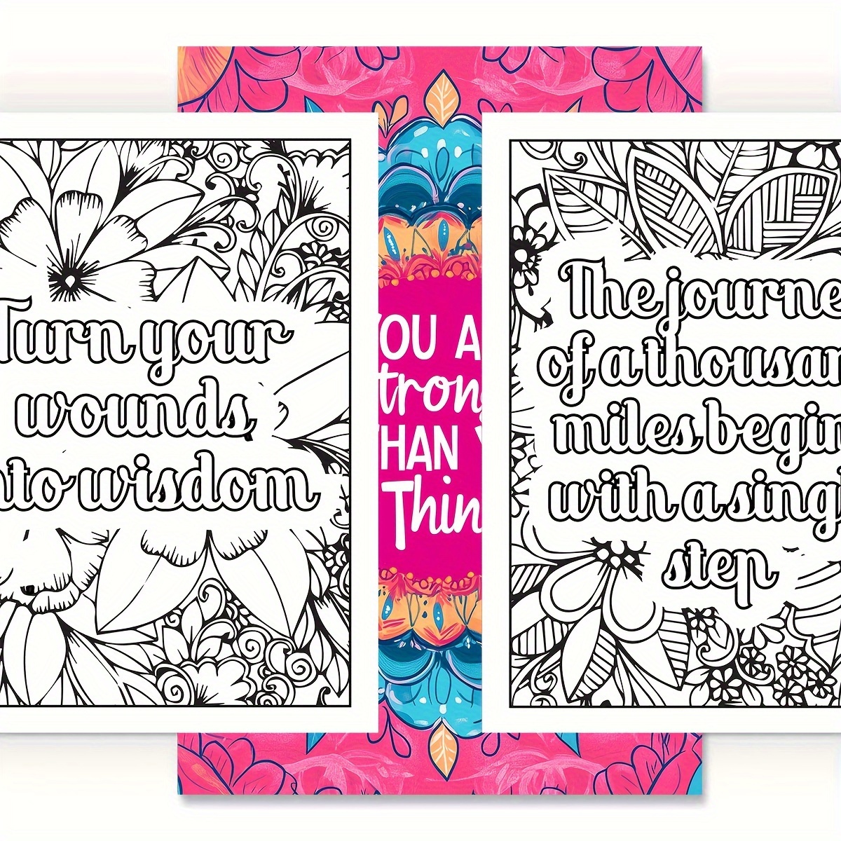 

Positive Quotes Adult Coloring Book: Upgraded Paper, A4 Size (10.9x8inch), 20 Single-sided Pages, Ideal Christmas Gifts For All