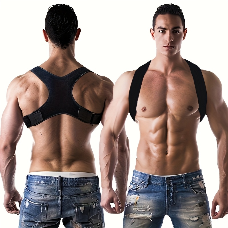 Cinturón corrector de postura ajustable - Soporte ergonómico de la columna cervical, diseño de malla transpirable, no necesita energía, tamaño único que se adapta a todos para uso diario y espalda, cinturón corrector de postura, cinturón cómodo, cinturón seguro