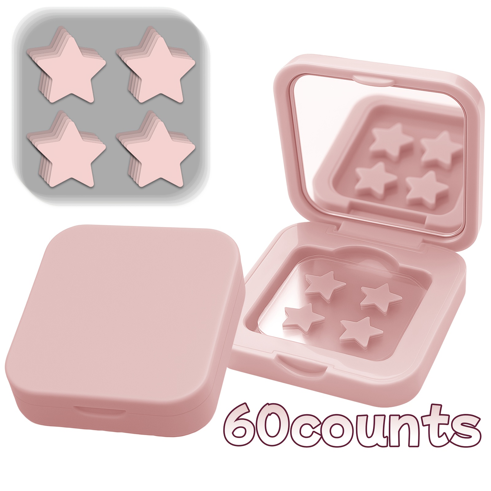 Image of 60 Count Patch, Covering And Pimples, Alcohol Free And To Cover And Blemishes, Facial And Skin Spot Patches, Deluxe With Makeup Mirror