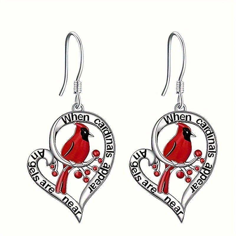 

Red Bird Love Earrings Personality Little Bird Animal Earrings For Girls Birthday Gifts Holiday Gifts