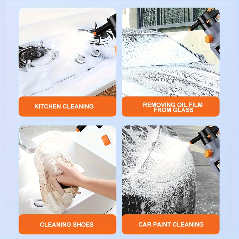 electric car wash foam spray can handheld high pressure cleaning gun 67 63 ounce electric foam kettle 70 wide angle spray multi functional large capacity with extra long suitable for car kitchen and home cleaning Product details 2