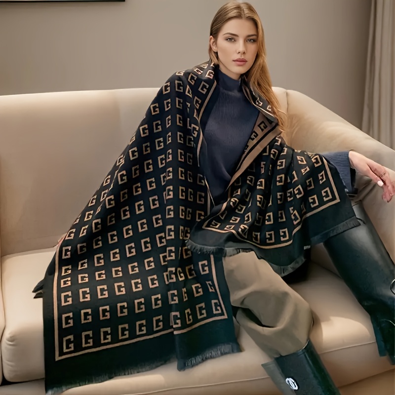 

Luxurious Cashmere Scarf - Extra Long, Elegant Bohemian Shawl With Geometric Patterns, Ideal For Winter , Office & Outdoor Use, Hand Or Only, Winter Scarf|elegant |