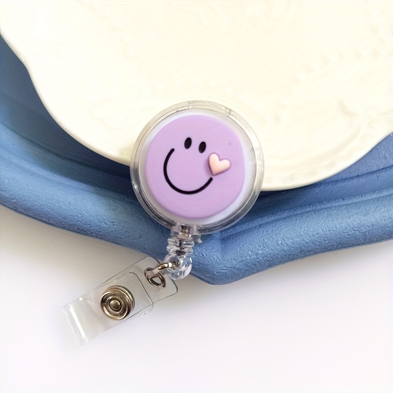 2d 1pc Retractable Name Badge Clip, Office Badge Reel - , Employee Id Lanyard Clip, Office Supplies, 25.59 Inch Long Rope - Cute Id Identifier Clip For Office Staff